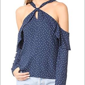 Cold Shoulder Polka Dot Top